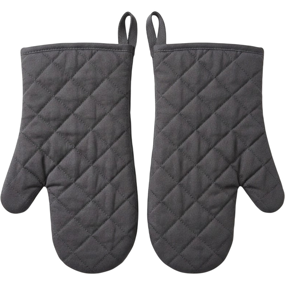 Brivos Quilted Cotton Oven Mitts 2-Pack 13 in Charcoal