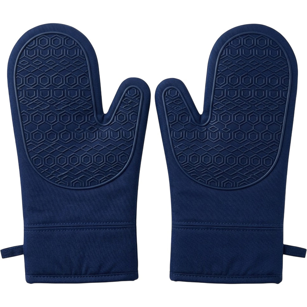 Brivos Silicone Grip Oven Mitt Set 2-Pack 12 in Navy
