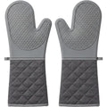 Brivos Extra Long Oven Mitts Silicone Cotton 15 in Gray